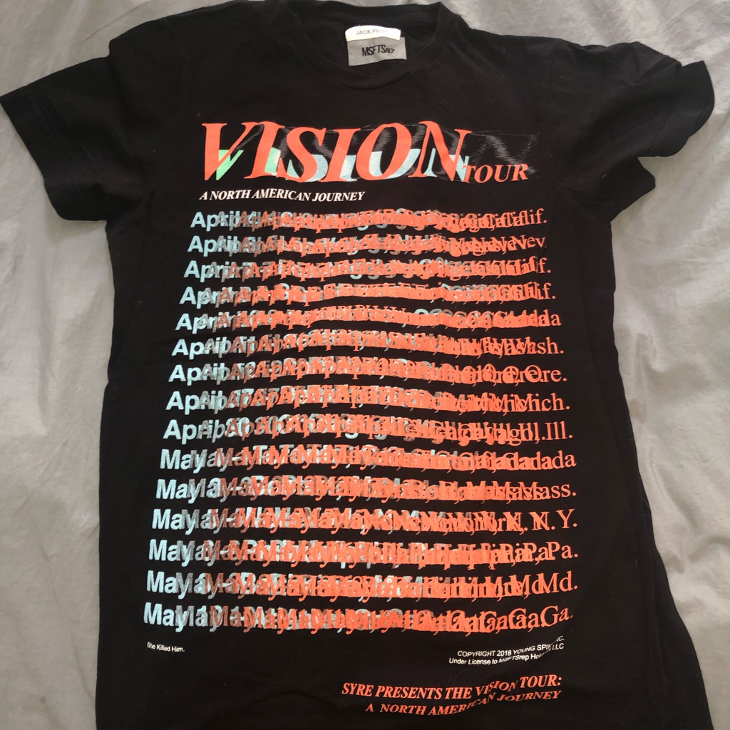 Msfts Rep Jaden Smith Vision Tour Tshirt Sz S